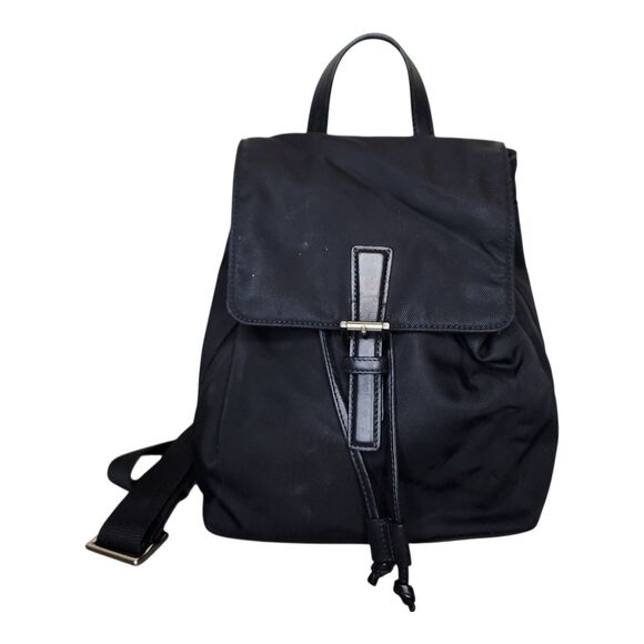 Y2K Mini Backpack Coach Black Nylon Leather Trim E3J-7441 - Picture 1 of 14